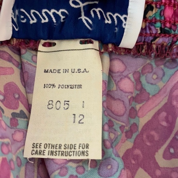 NWT VTG Pleated Pink & Purple Paisley Midi Skirt - Picture 13 of 13